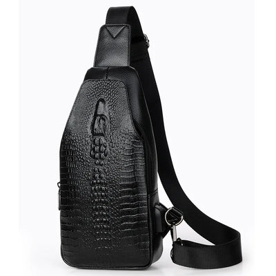 🔥 Sac à Bandoulière Homme – Style Alligator en cuir, Nouvelle collection
