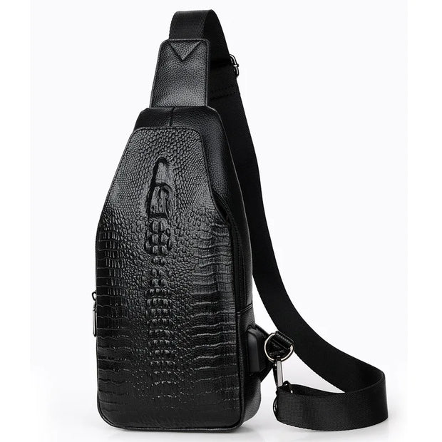 🔥 Sac à Bandoulière Homme – Style Alligator en cuir, Nouvelle collection