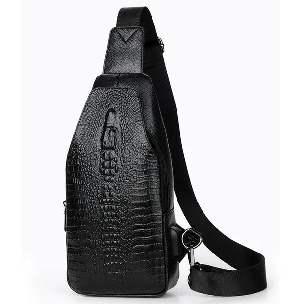 🔥 Sac à Bandoulière Homme – Style Alligator en cuir, Nouvelle collection